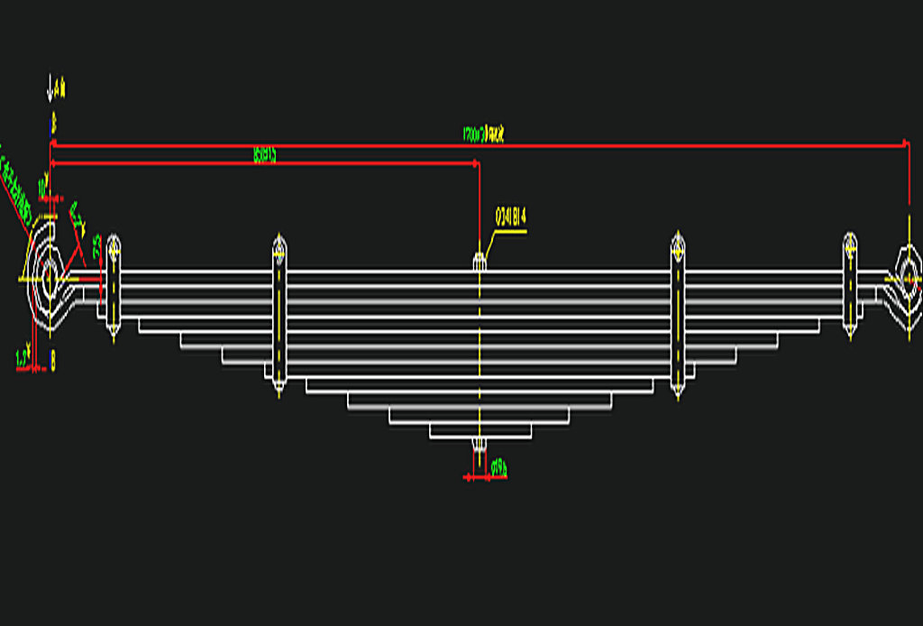Rear steel spring assembly