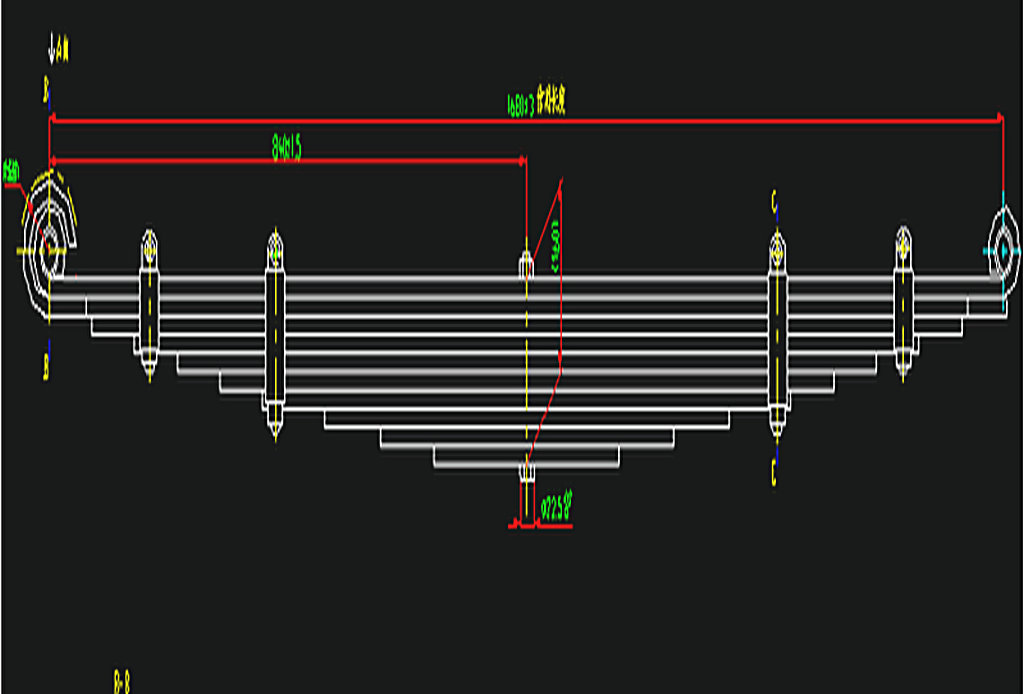 Rear steel spring assembly