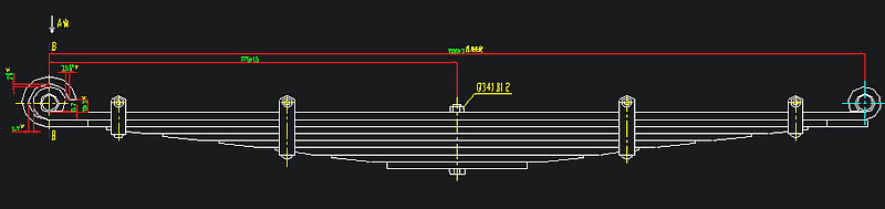 Front steel leaf spring assembly