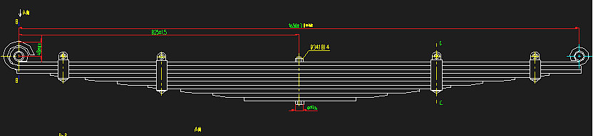 The first piece of front steel spring