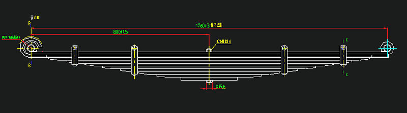 Rear steel spring assembly