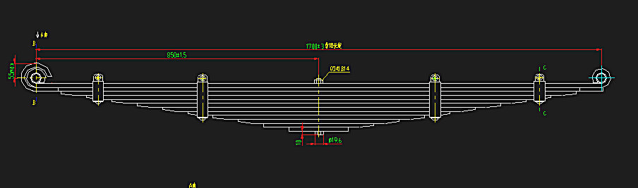 Rear steel spring assembly