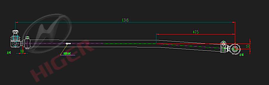 Steering straight rod