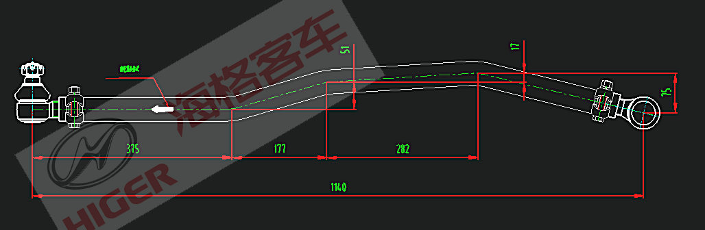 Steering straight rod-1