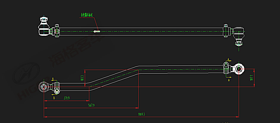Рулевой прямой стержень