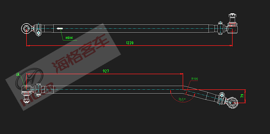 Steering straight pull rod (rear)