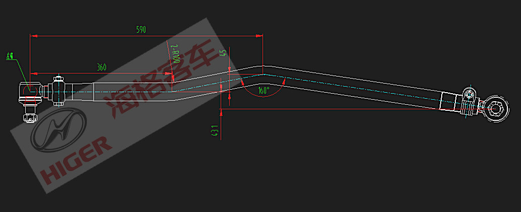 Steering straight pull rod (rear)-1
