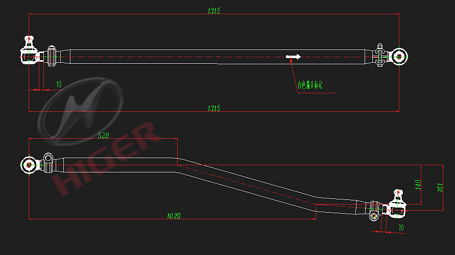Steering straight rod