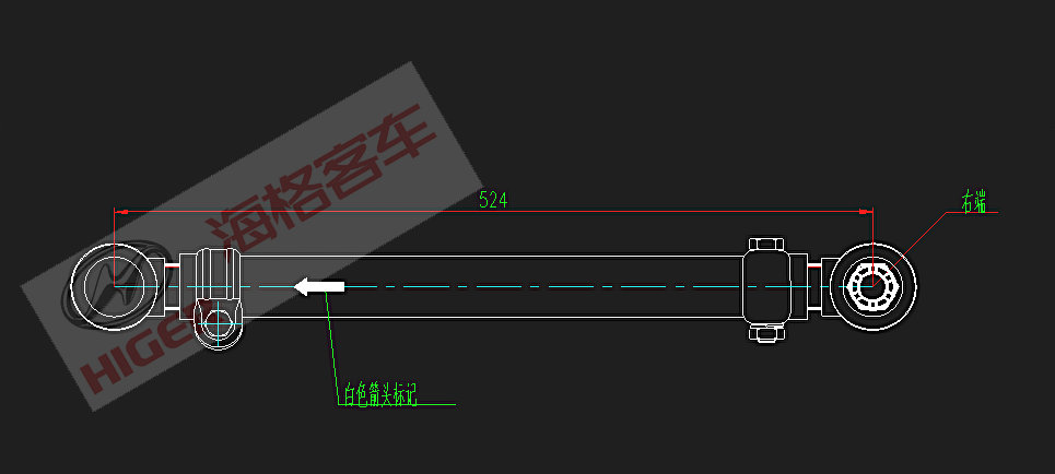 Steering straight pull rod (front)