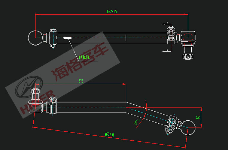 Steering straight rod