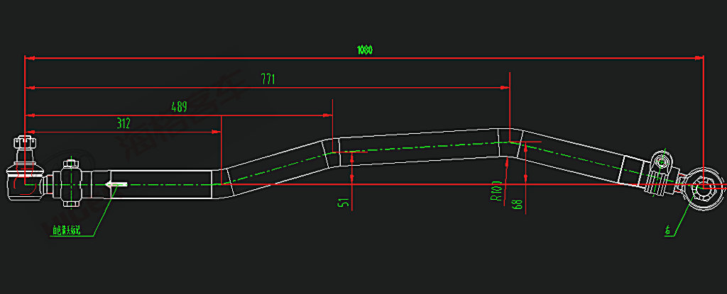 Barre de traction droite de direction (à l'arrière)-1