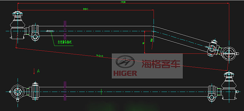 Steering straight rod