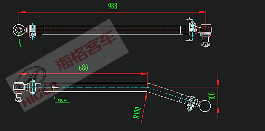 Steering straight pull rod (rear)-1