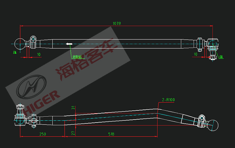 Steering straight rod