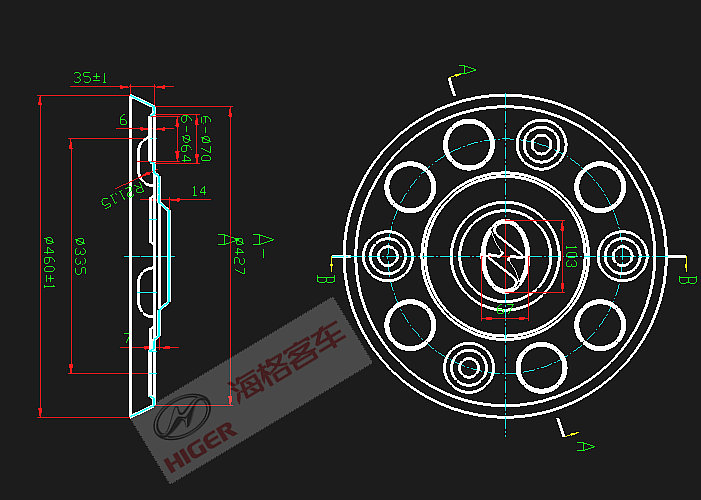 Front wheel cover (stainless steel half-width 10-335)-1