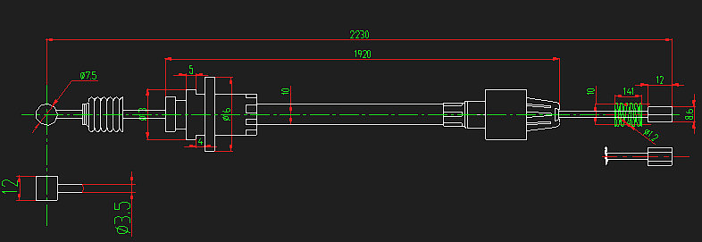 Montage de l'arbre souple arrière du frein à main
