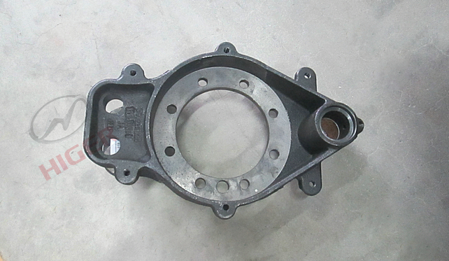 Rear left brake base plate with bushing assembly