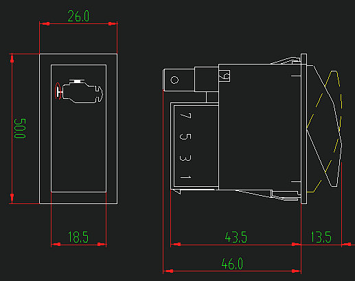 Rocker switch (idle speed)