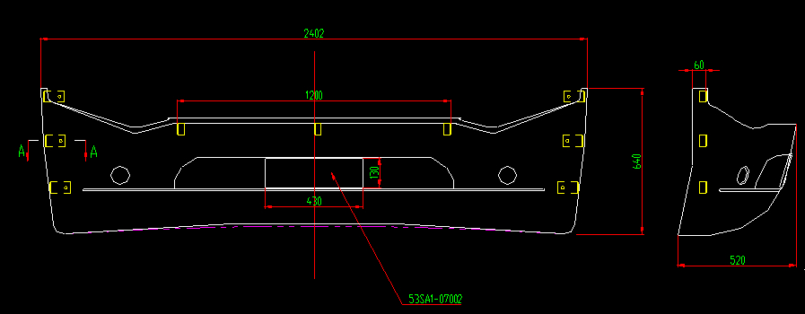 Передний бампер (железный)