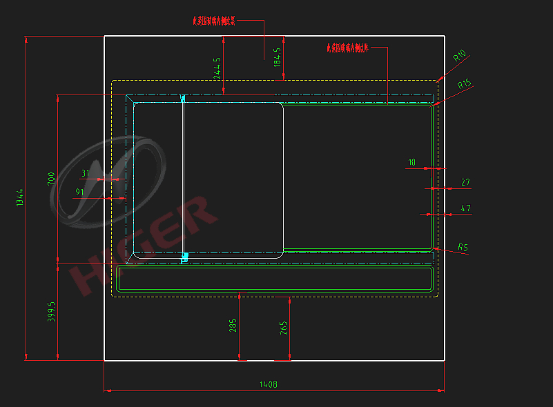 Side window (green, hollow, built-in push and pull in the right four)