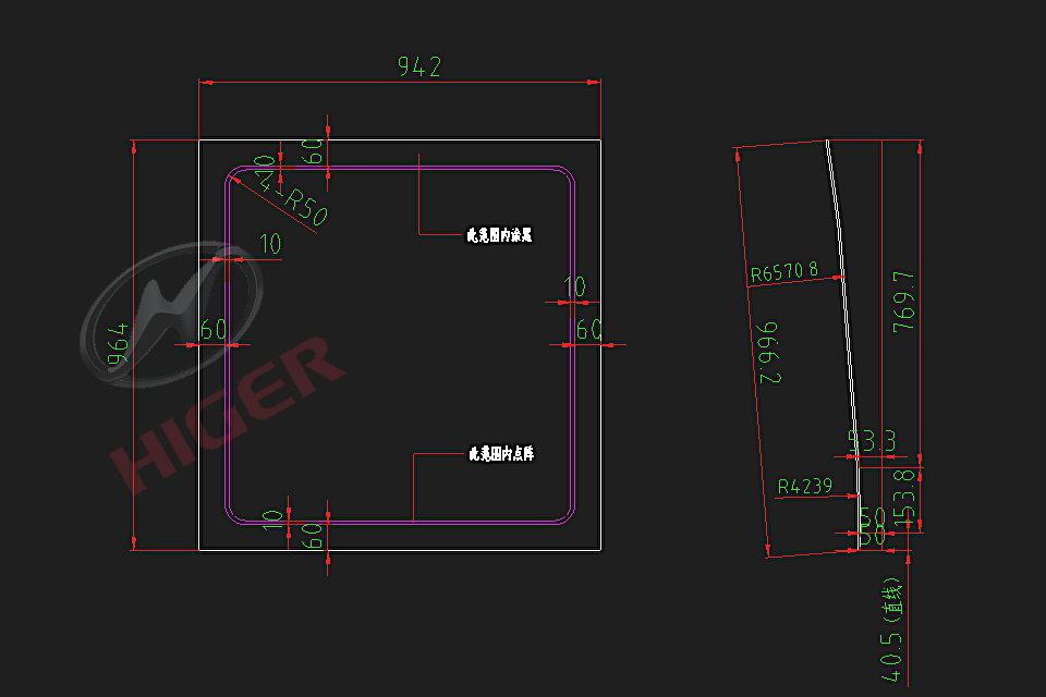 Side window (right three colorless single-layer seal)