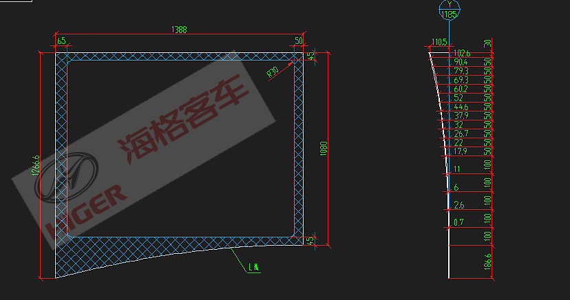 Fenêtre latérale (un scellement à droite)