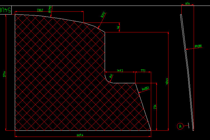 Passenger door glass (right side, upper part colorless single layer)