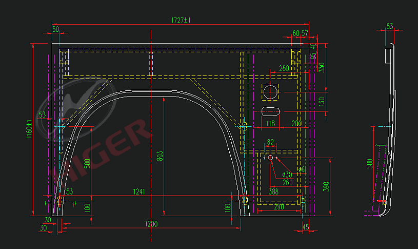 Wing plate (right front)