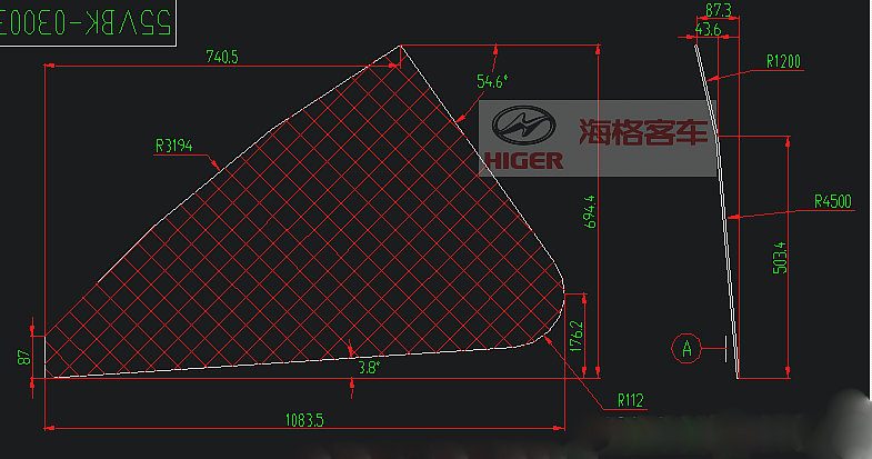Passenger door glass (right door, upper part)