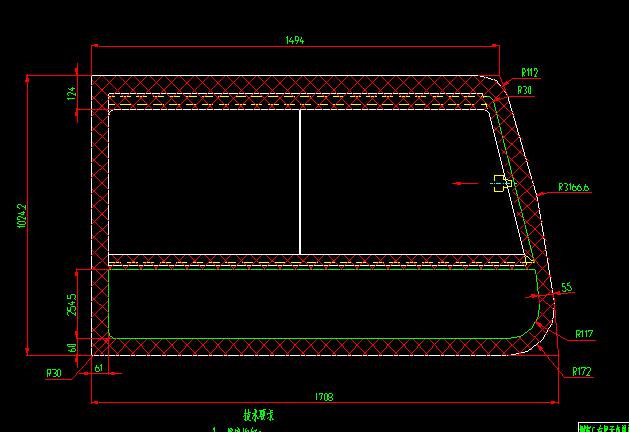 Fenêtre latérale (pousser et tirer sur la queue droite en une seule couche incolore)