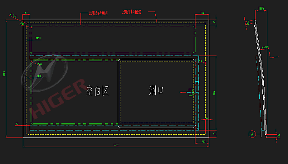 Fenêtre latérale (une couche de push-pull intégrée au milieu de la droite)