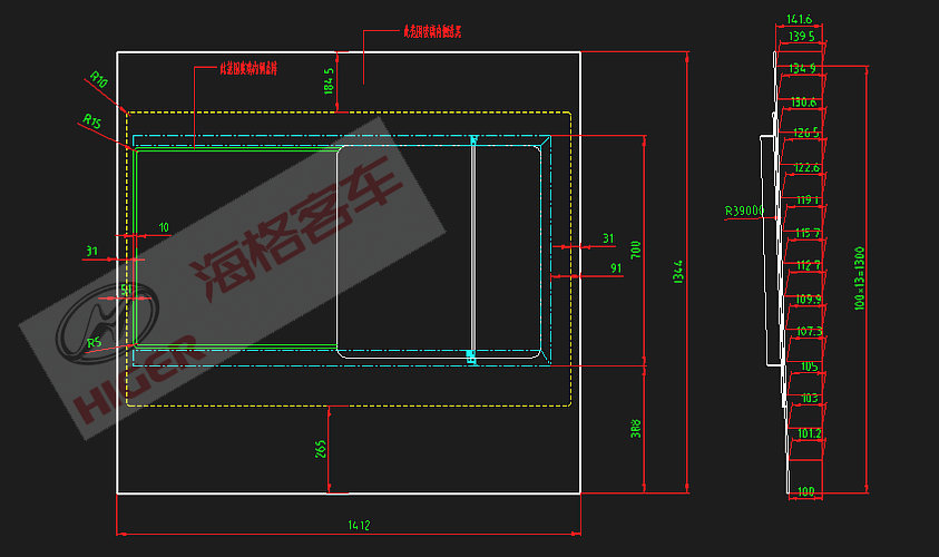 Side window (five green green built-in push and pull on the left)