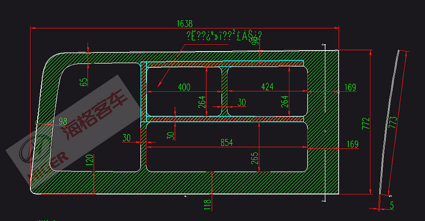 Side window (left rear-push-pull-white)