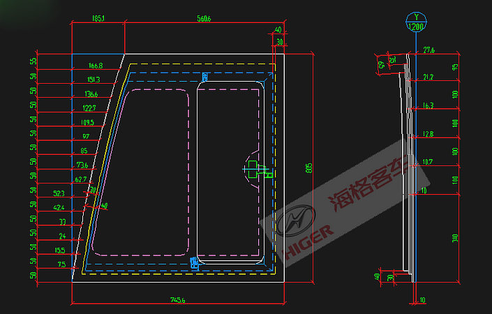 司机窗（中空内置推拉）