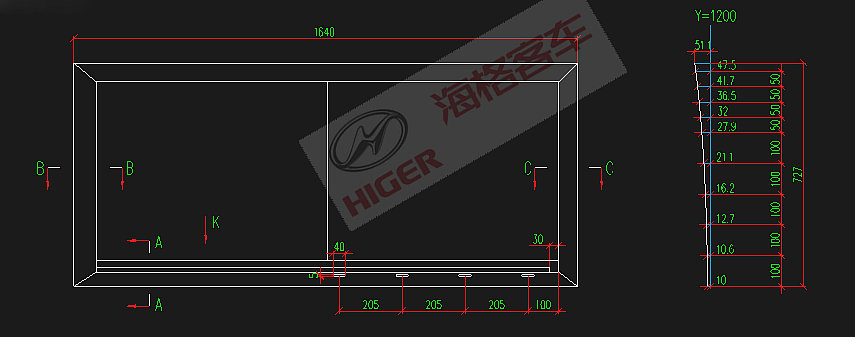 Боковое окно (выжимание и вытягивание алюминиевой рамы слева)