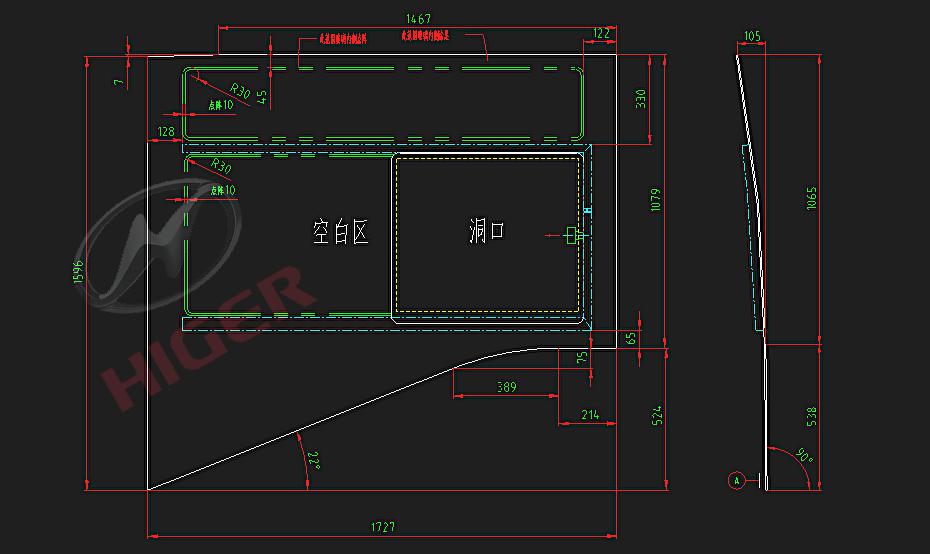 Боковое окно (один серый однослойный тужок слева)