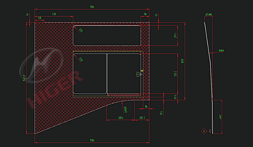 Боковое окно (однослойный серый однослойный тужься и тянуть)