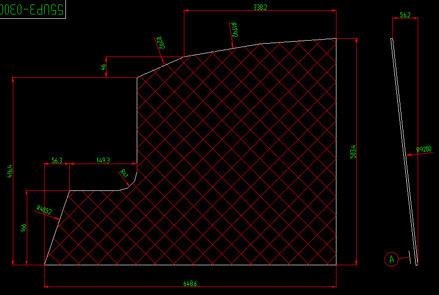 Glass (colorless single layer on the upper part of the driver's window on the left)