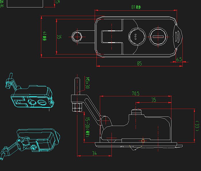 Side warehouse door long lock (waterproof type)