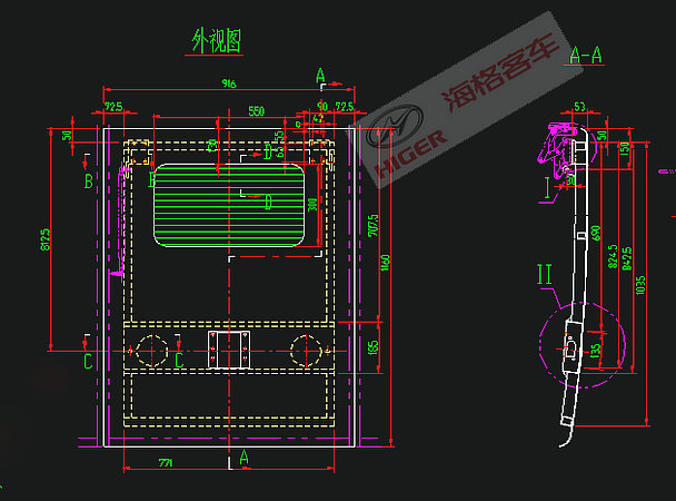 Rear wheel rear hatch door (air distribution cabin/with transverse grille