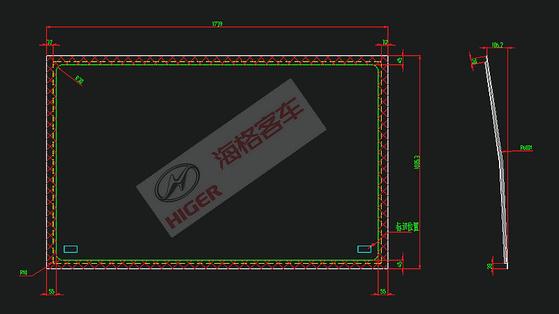 Боковое окно (серая полая пломба)