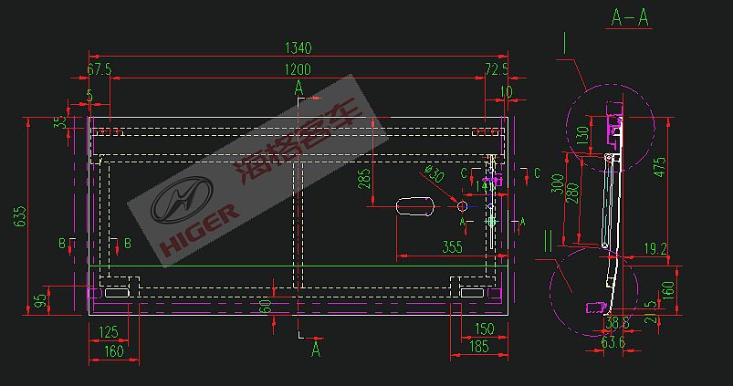 Porte de la fenêtre du conducteur (poignée mécanique)