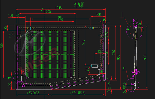 Side tail hatch door (left)