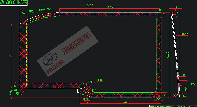 Side window (grey seal on the left)