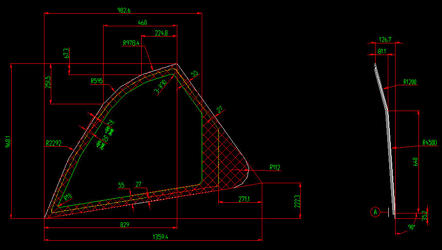 Окно водителя (слева сверху зеленое)