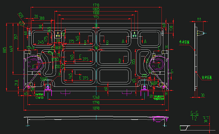 Задняя люковая дверь (замок кнопки без дыры для рассеивания тепла)