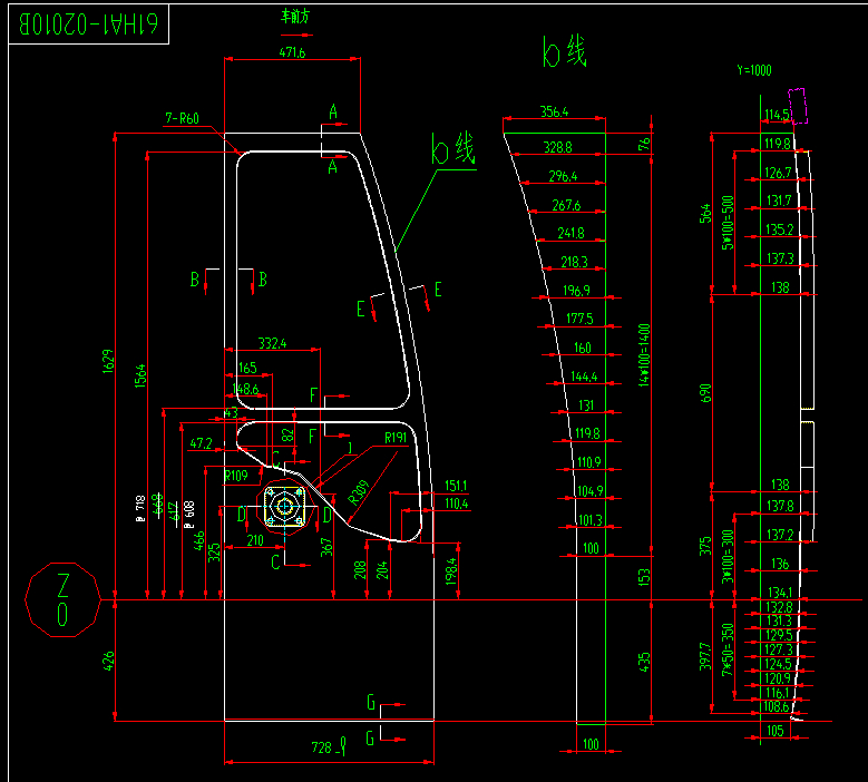 Front door interior panel (with single-layer glass)
