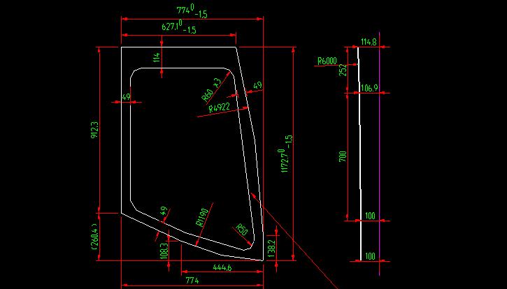 Passenger door glass (colorless single layer/pressed interior)