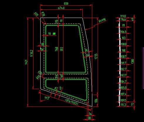 Passenger door glass (colorless hollow)