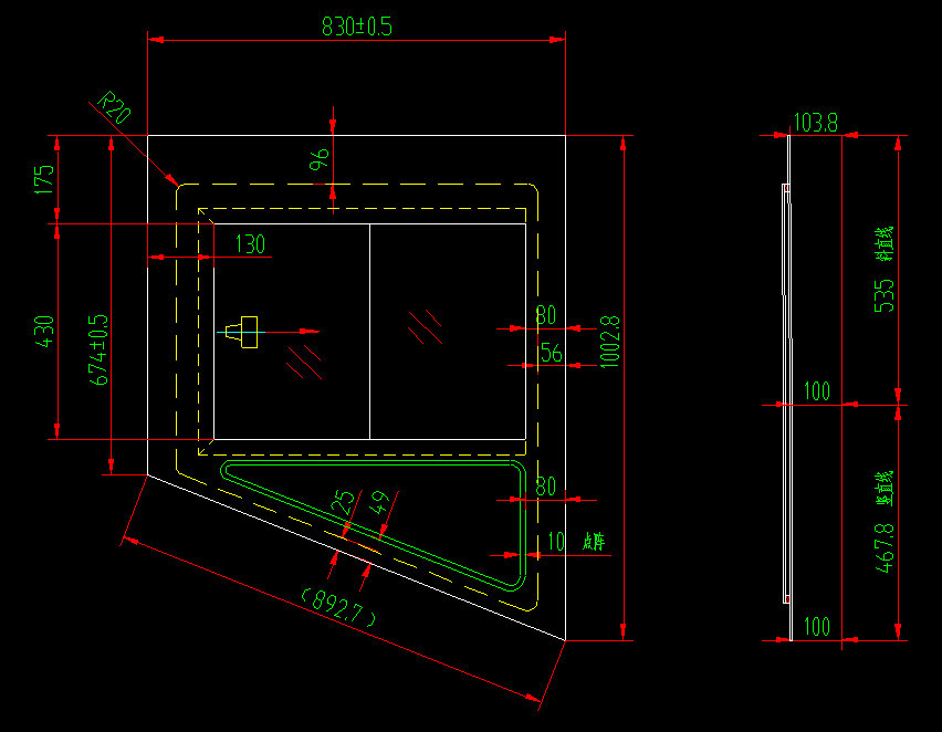 Verre de porte de passager (poussoir et traction intégrés sans couleur)